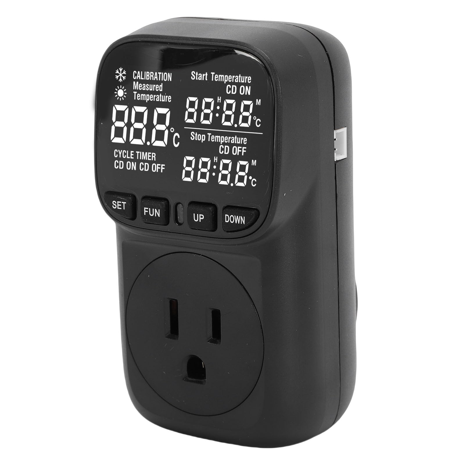 Thermostat Outlet Plug, 15A Digital Temperature Controller with VA Display for Fish Tank Greenhouse Range -40℉ to 210℉(US Plug)-image-16