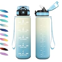 Borraccia 1L, Motivazionale Borraccia con Cannuccia