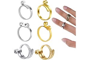 Adjustable Crochet Ring Set for Seamless Finger Crocheting - Set of 6