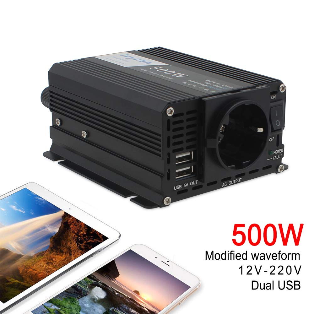 Przetwornica napięcia, 1000 W, DC 12 V do AC 220 V-240 V, przenośna ładowarka automotion, transformator, transformator, zasilacz samochodowy
