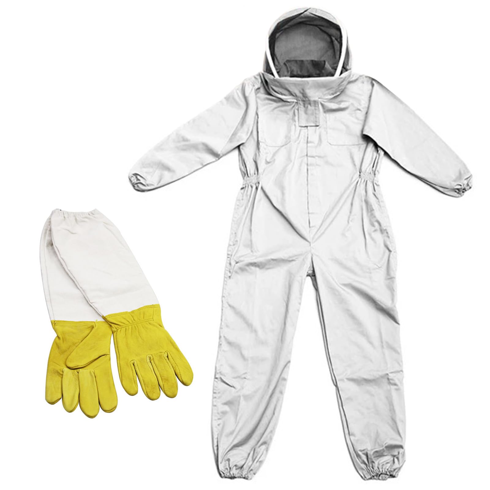 Mono De Apicultura De Cuerpo Entero con Velo Abrigo Protector De Apicultores Traje De Apicultura Traje De Apicultura Profesional con Guantes Anti Avispas Equipo