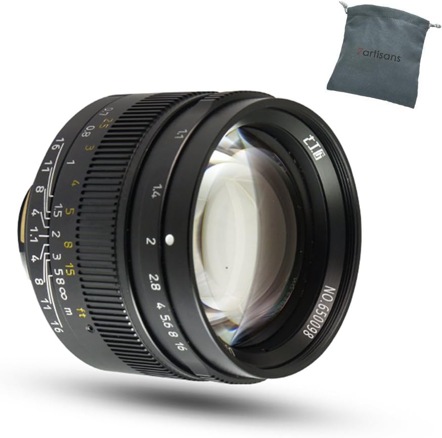 Promo 40% OFF 7artisans 50mm F1.1 Large Aperture Manual Focus Prime Fixed Lens for Leica M Mount Cameras M-M, M240, M3,M5,M6,M7,M8,M9,M9P,M10 (Black)
