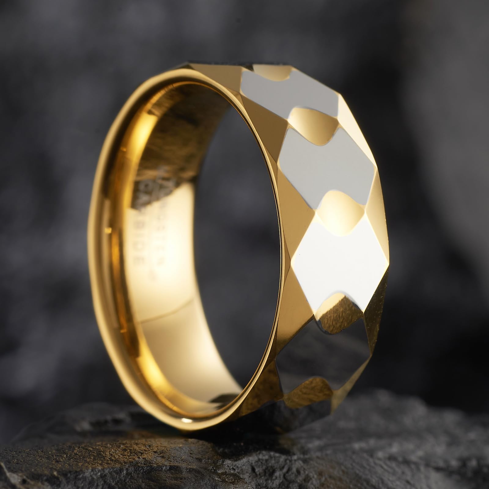 Splendido anello in carburo di tungsteno, unisex, alla moda, lucido, larghezza 8 mm, gioielli bohémien Y2K