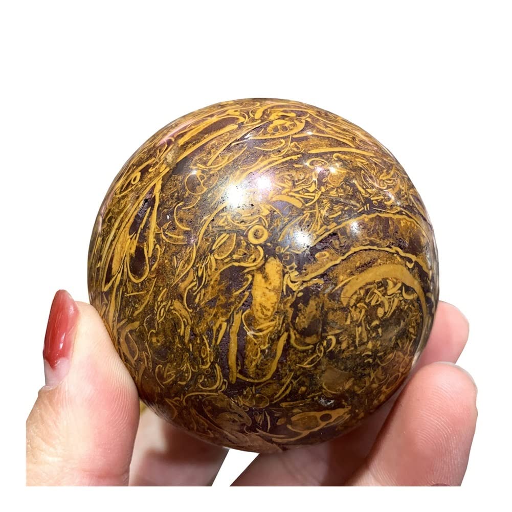 FFIME 60-65MM Natural Golden Silk Jade Ball Crystal Stone Sphere Beautiful Crystal (Size : 2 pcs)