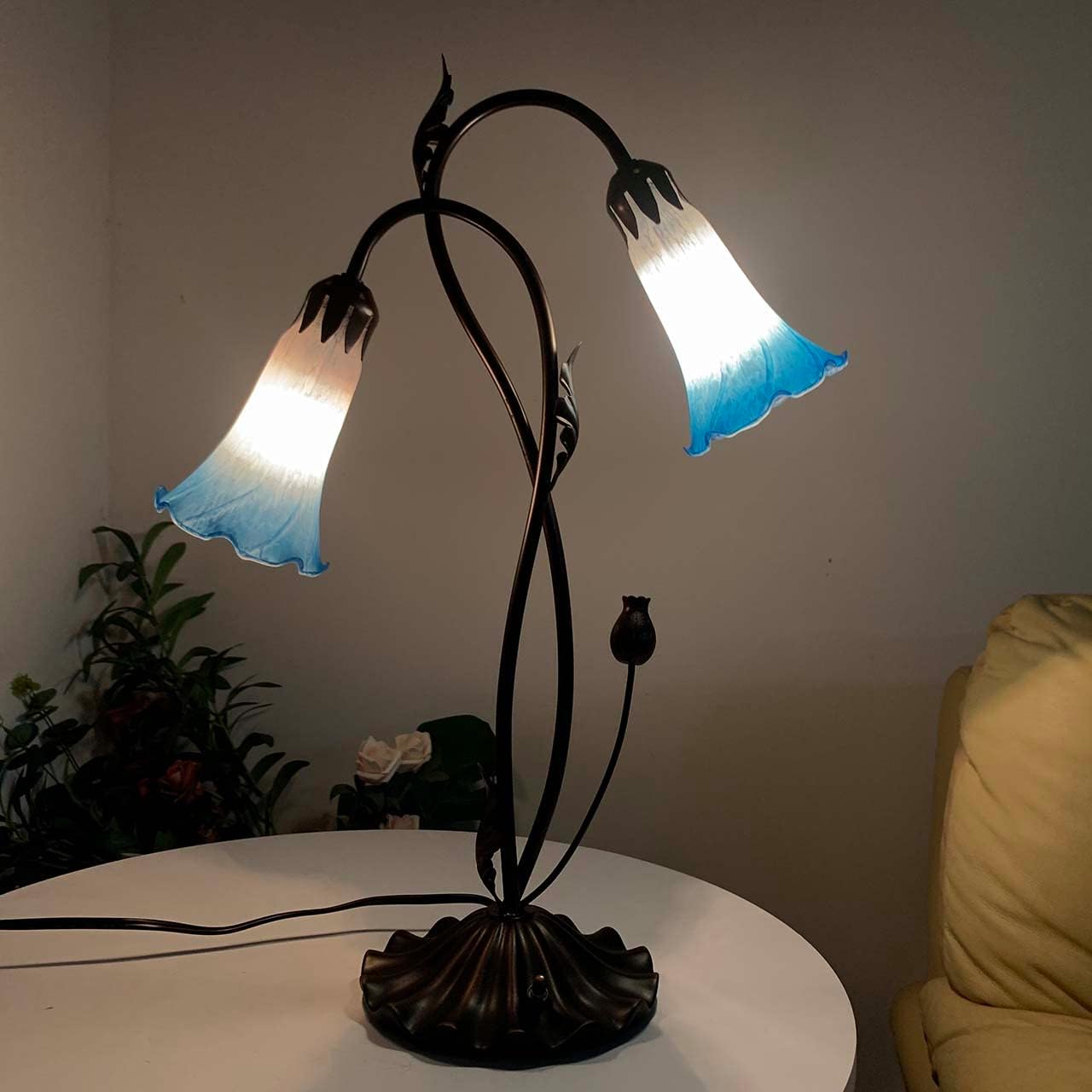 Bieye B10698 Pond Lily Table Lamp Base Replacement (2-Light)