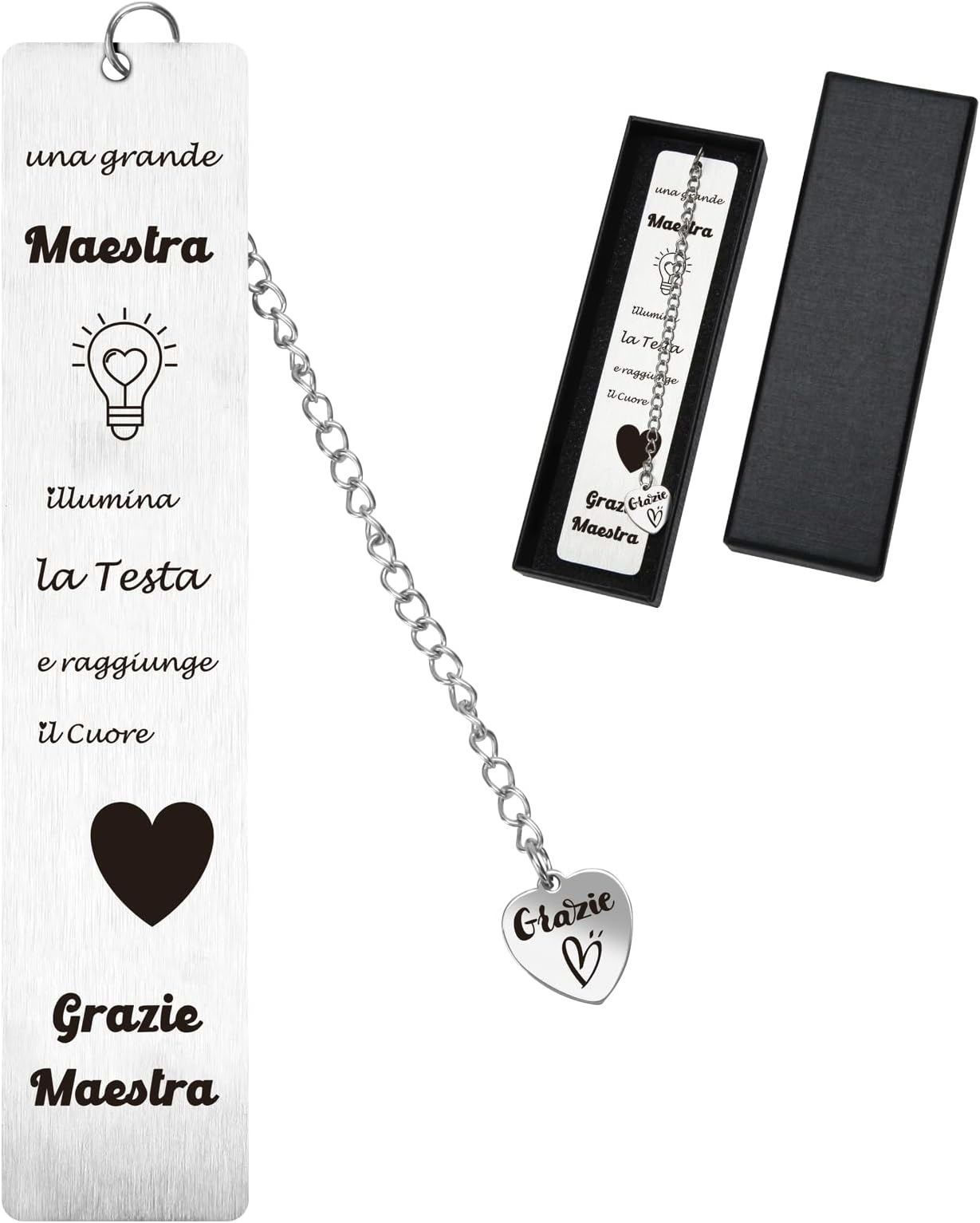 Segnalibro Metallico Per Insegnanti - Regalo Fine Anno, Laurea, Personalizzato, Con Citazioni - Foto 5