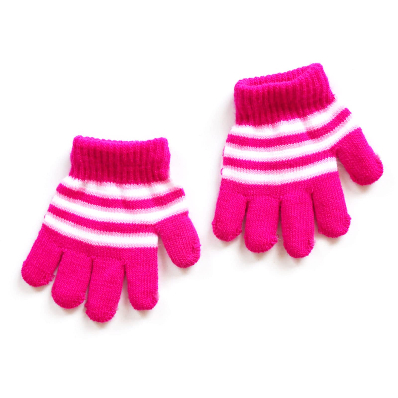 ljhnba Toddler Full Finger Gloves Stripe Gloves Knitted Mittens Winter Autumn Gloves Cycling Gloves For Baby Girl Boy