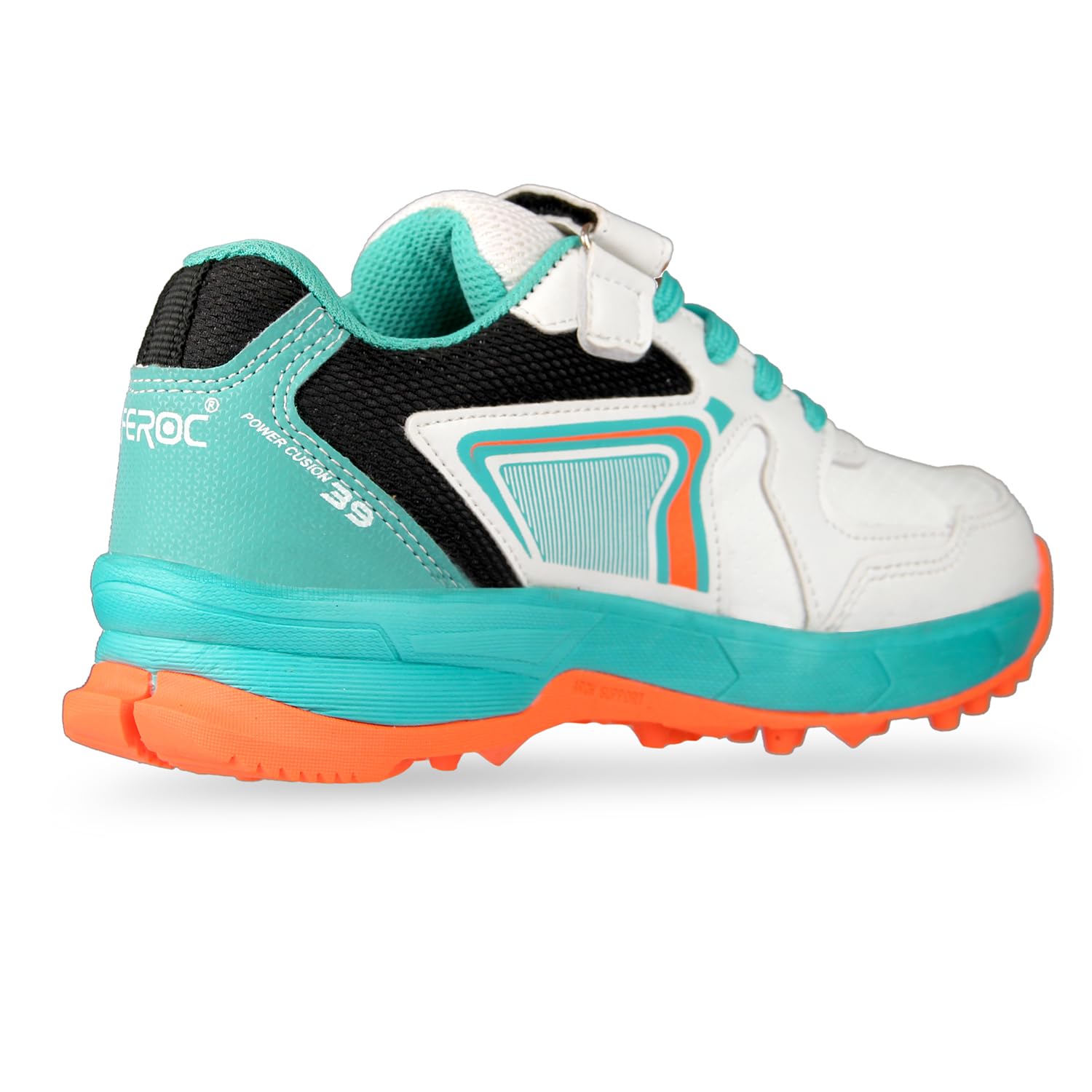 FEROC Power Cushion 39 Rubber Sole Kids Cricket Shoes (Orange, UK Footwear Size System, Big Kid, Men, Numeric, Medium, 3) 4