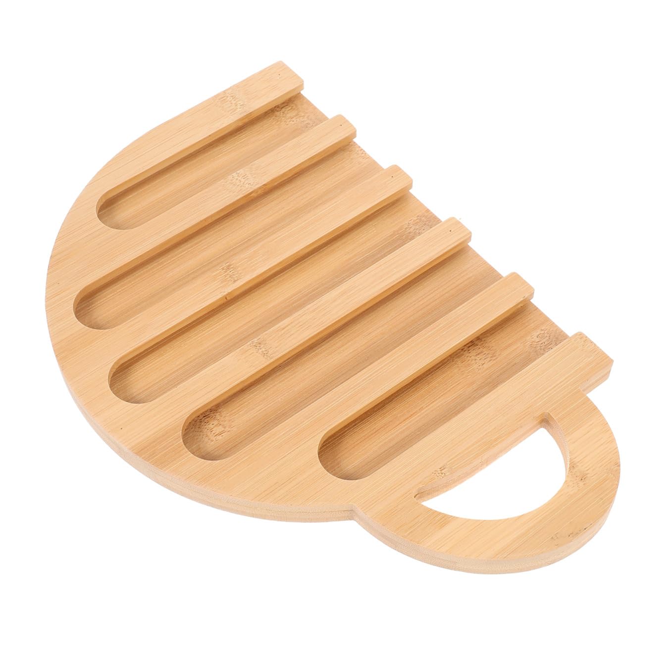 Estante de Madera Beige Diseño Vertical en Forma de Taza para Almacenar Cápsulas de Café, Soporte Innovador y Fiable para Uso en Casa o Tienda
