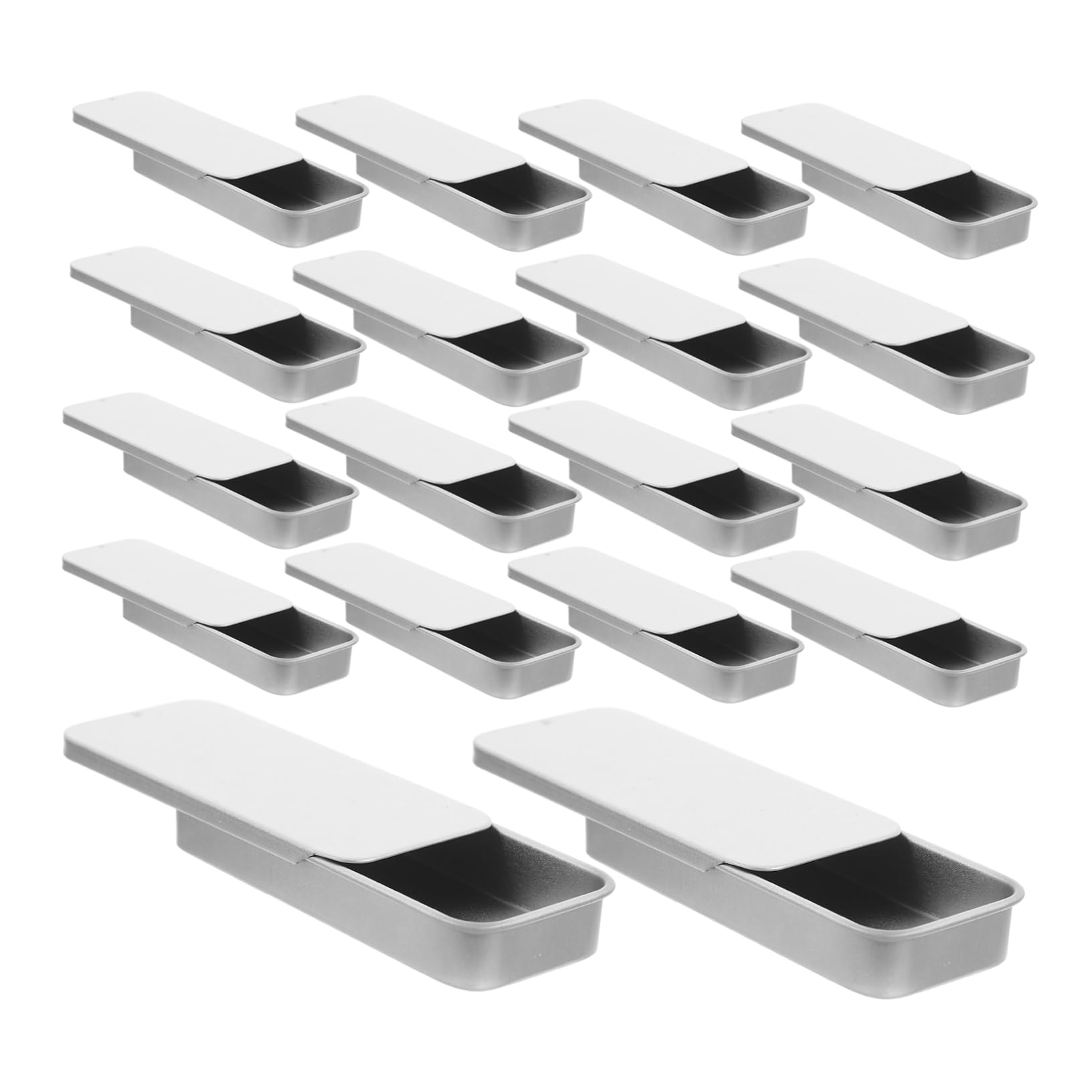 TOVINANNA 18pc Metal Tin Boxes Rectangular Empty Tinplate Containers with Lids for Candy Small Candles Jewelry and More