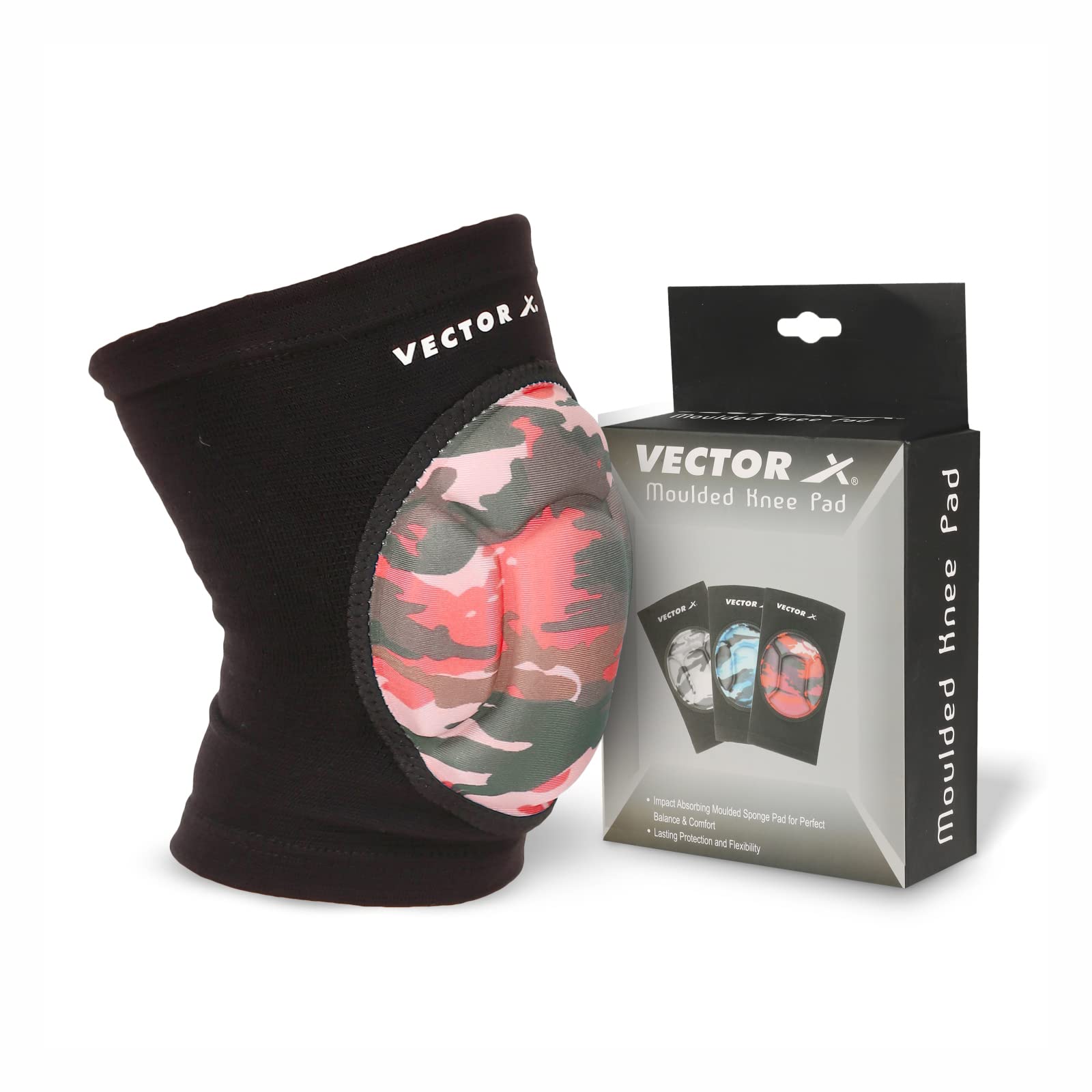 Vector X Camo Knee Support Single Piece For Sports, Pain Relief, Knee Compression Support, Exercise, Running, Cycling, Knee Cap Guard Brace Knee Support For Men And Women (S, Black-Orange) (B0B753CGMT) Amazon Price History, Amazon Price Tracker