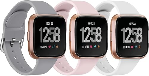 Attbbon Correas de silicona compatibles con Fitbit Versa 2 Watch Band para mujer, ajustables, deportivas, impermeables, de repuesto para reloj