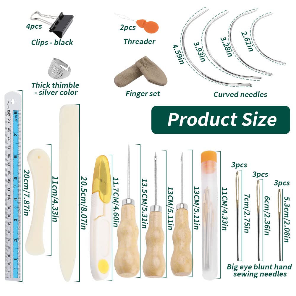 WONVOC Book Binding Kit, Book Making Kit, Bone Folder Tool for Paper Crafting, Awl Tool Bookbinding,Waxed Thread, Bookbinding Needles for DIY Bookbinding Crafts