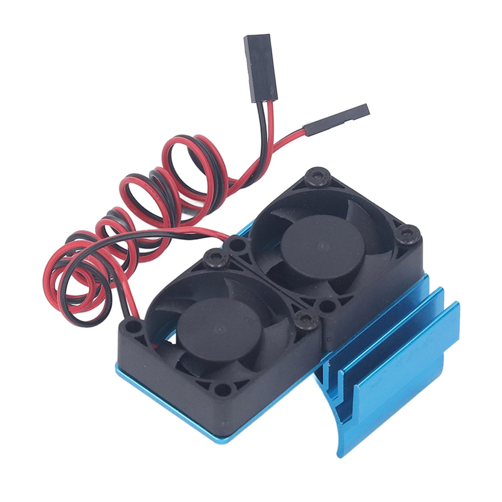 Motor Cooling Fan Heatsink with Dual 5V Cooling Fan for Slash 4x4 VXL, Rustler 4x4 VXL, Stampede 4x4 VXL, Hoss 4x4 VXL, Velineon VXL 3S, 1/10 RC Car (Blue)