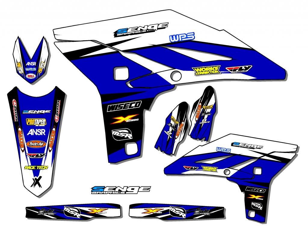 Amazon.com: 1993-1995 YZ 250 2-Stroke Velocity Blue Senge Graphics