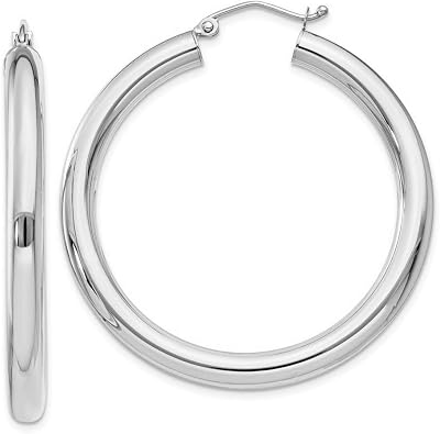 NYC Sterling Women Sterling Silver 4mm High Polished Round Hoop Earrings
