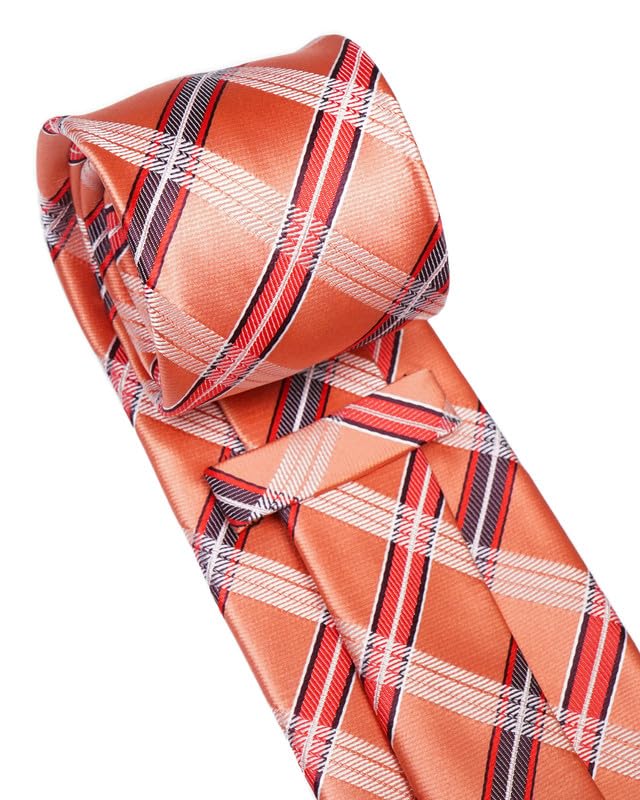 Image of Axlon Tie for Men - Micro Silk Neck Ties Set with Cufflinks Flower Pin, Pocket Square & Black Gift Box, Combo Necktie Sets for Office Wear, Formal Suits & Weddings (0, Checkpn)