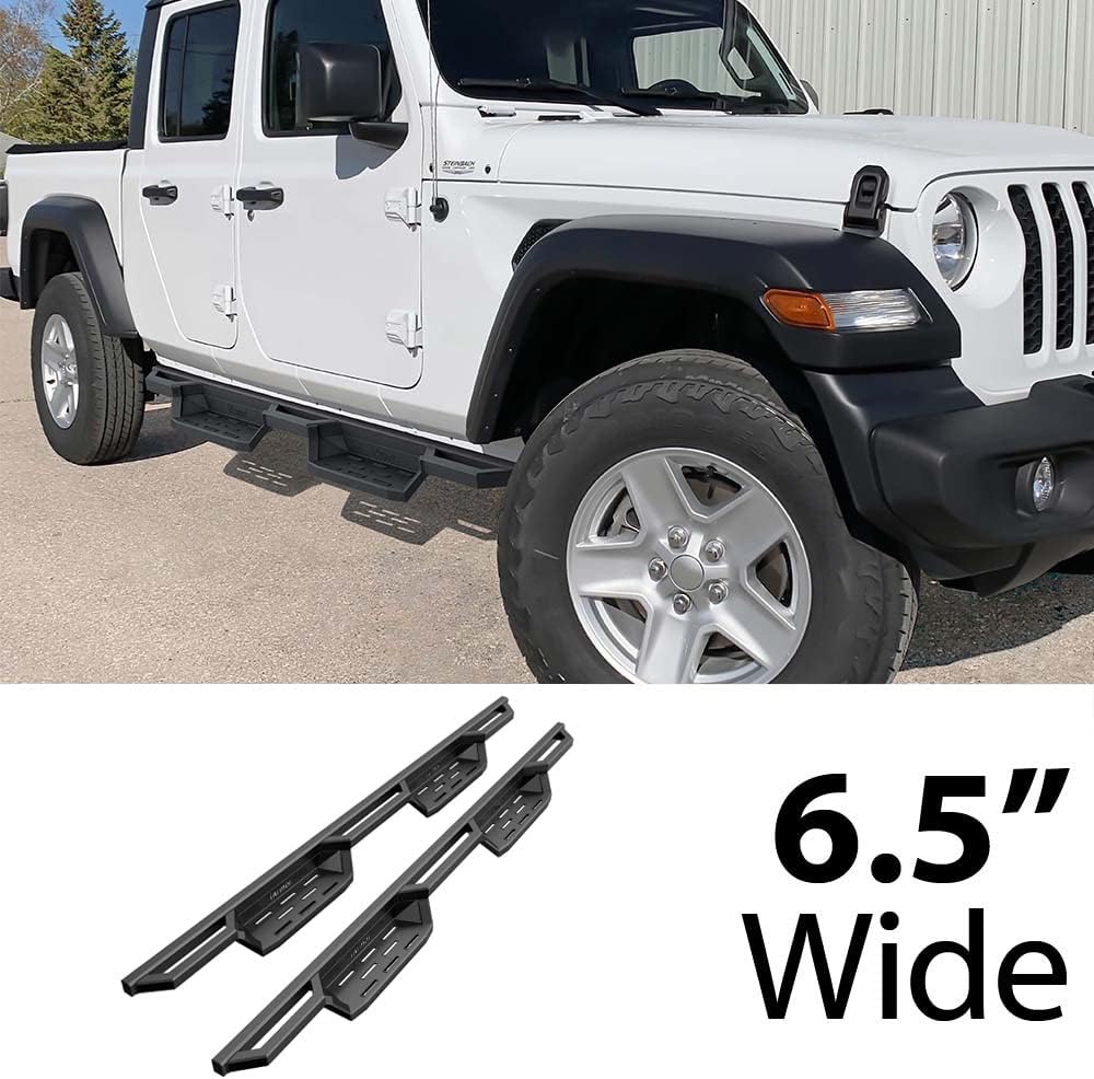 HD Ridez Pocket Drop Steps Armor Compatible with Jeep Gladiator 2020-2026 Crew Cab (Nerf Bar Side Steps Side Bars)