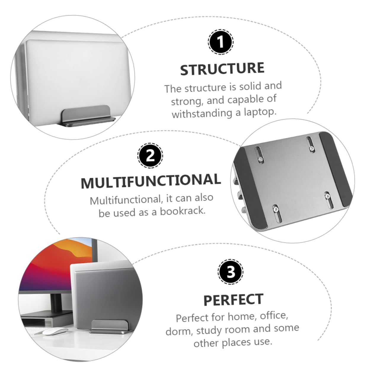 BESPORTBLE Soporte Vertical Portátil Doble de Aluminio Base Ligera y Portátil para Laptop y Tablet Ahorro de Espacio para Escritorio y Oficina