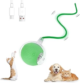 Farerkass Interaktives Katzenspielzeug Ball, Hundespielzeug, Pet Hundeball Elektrisch, Smart Automatisch Rollender Ball für Katzen und Hunde(Grün) product image