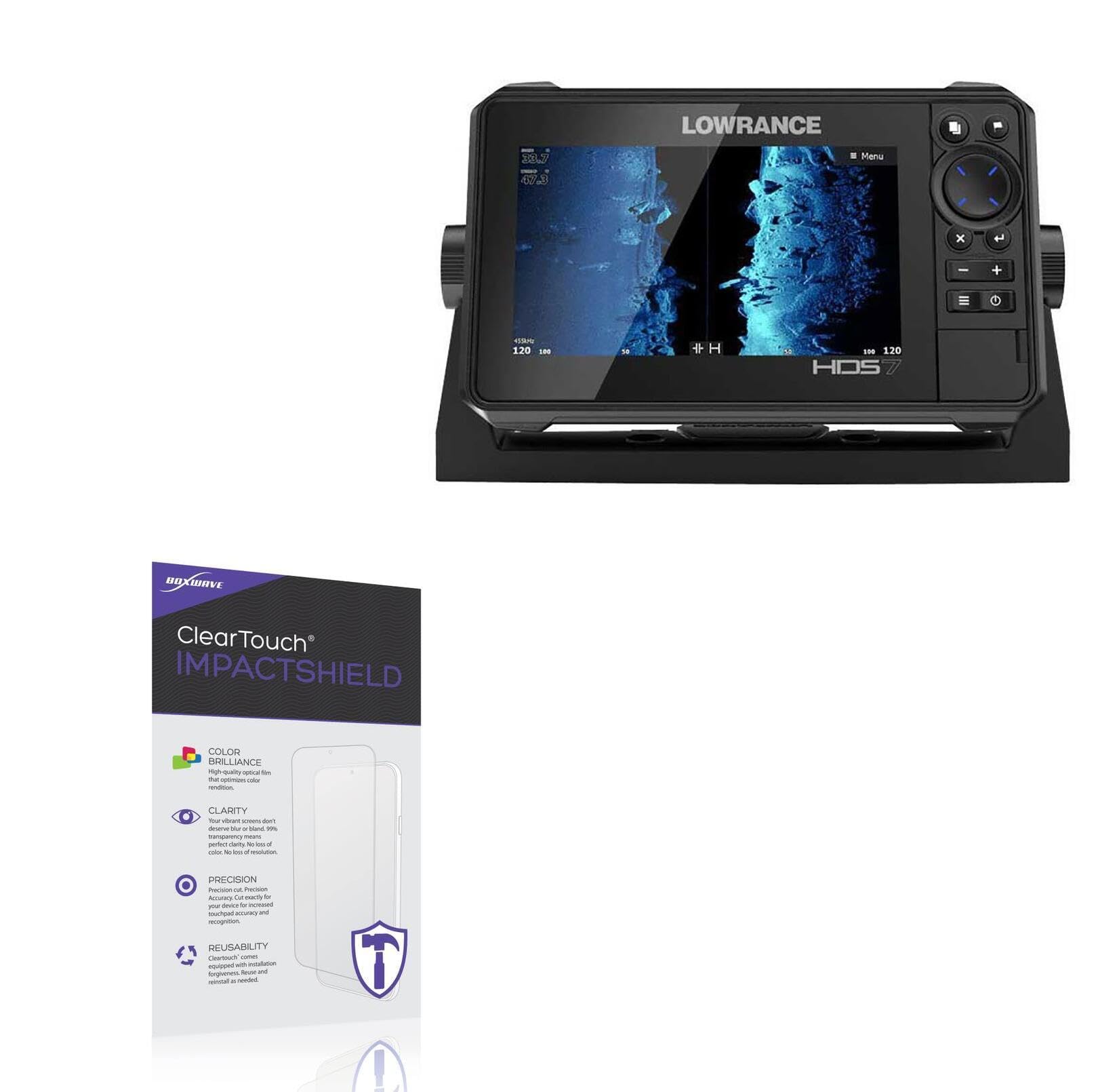 BoxWave Screen Protector Compatible With Lowrance HDS-7 Live - ClearTouch ImpactShield (2-Pack), Impenetrable Screen Protector Flexible Film