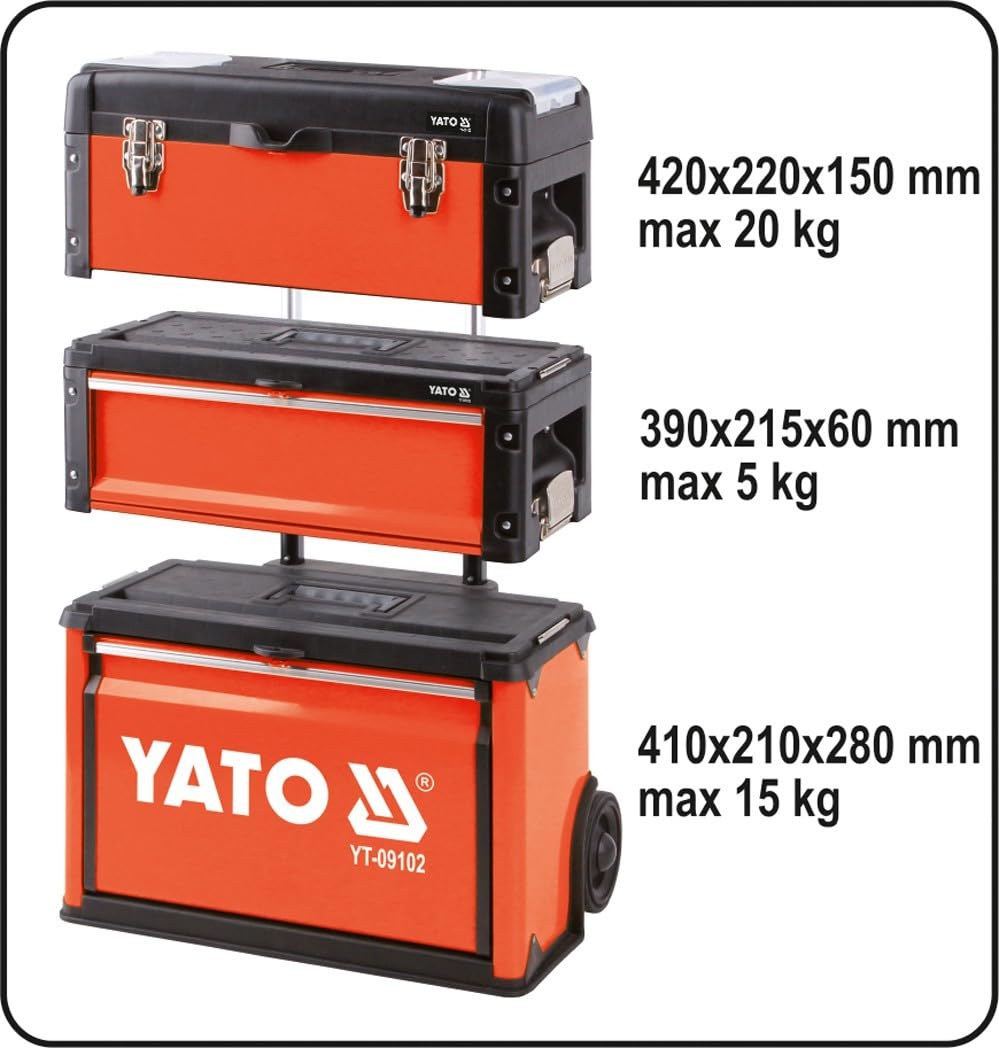 YATO YT-09102 - caja de herramientas carro compone de 3 partes