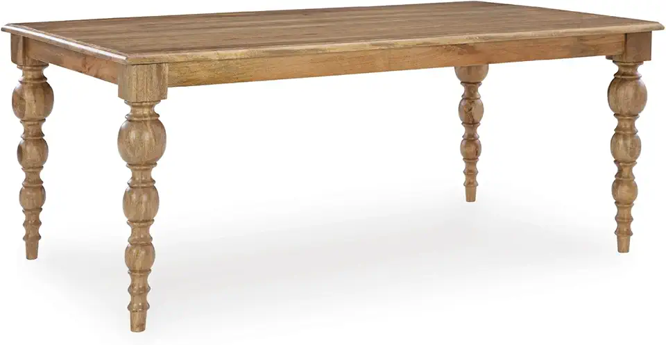 Signature Design by Ashley Rybergston Casual Dining Table with 4 Legs, Light Brown