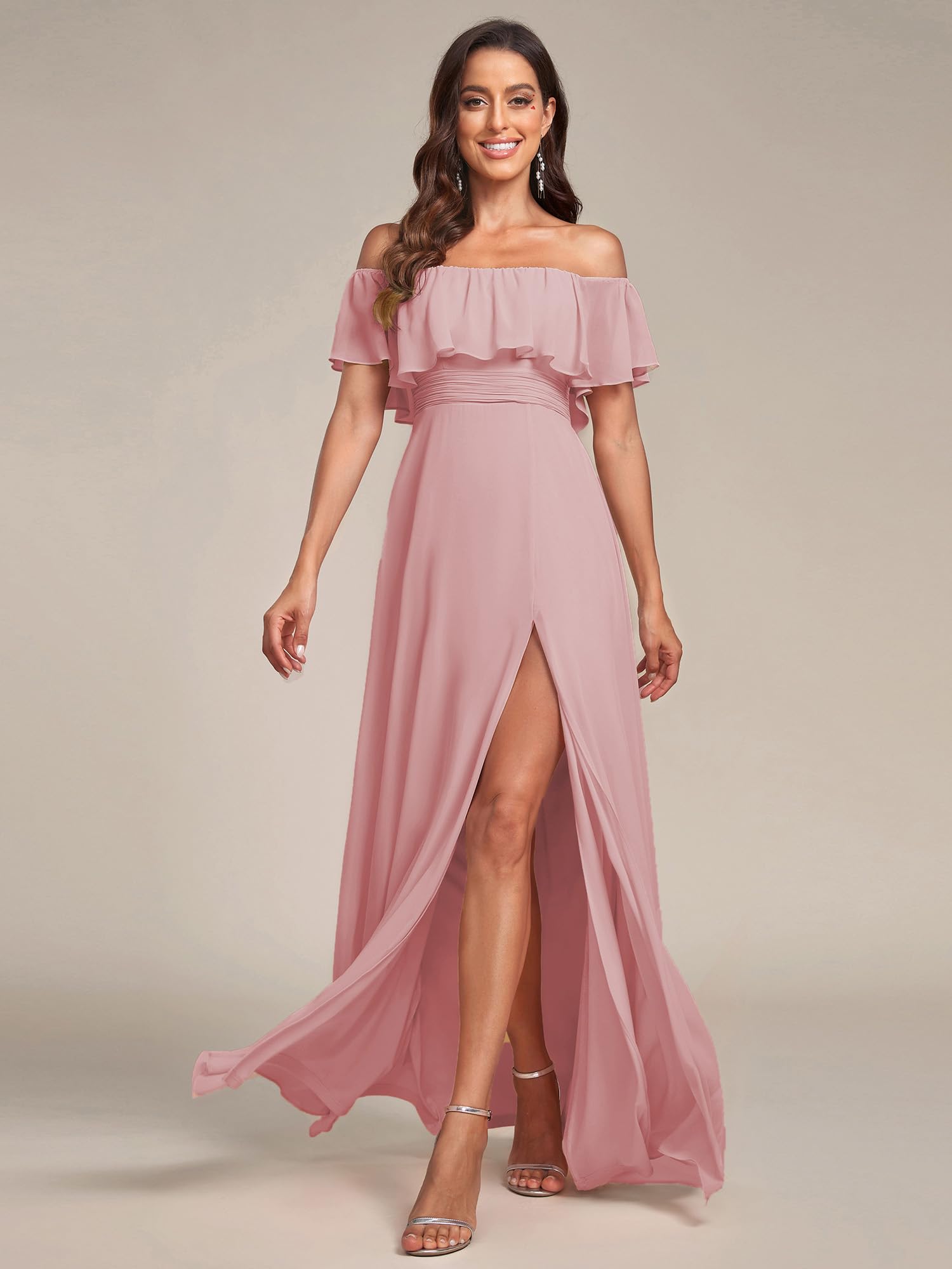 Ever-Pretty Fendue Robe de Demoiselle d'honneur Soirée Femme Longue Cérémonie ES00969-P