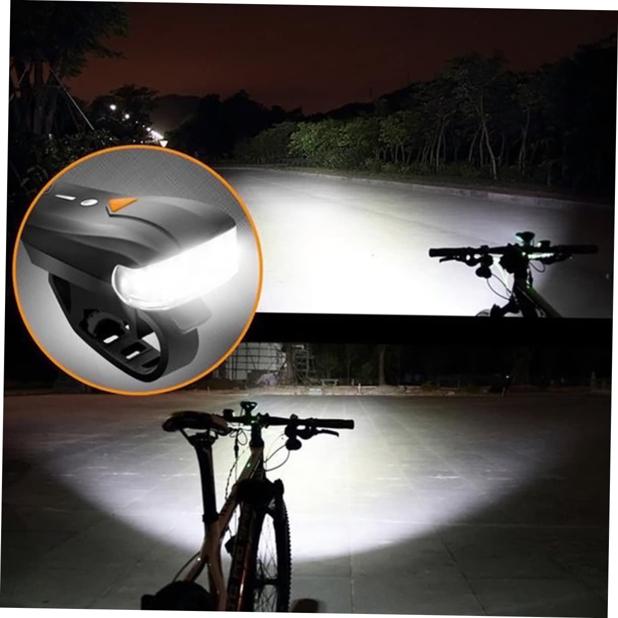 YARNOW LED de 400lm para Bicicleta Recargable Delantera de Trasera Luz y Plástico por USB Negro Potencia Adecuado Ciclismo Nocturno y Diferentes Condiciones Climáticas