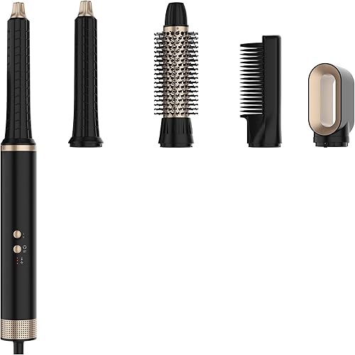 WEEYUM Professional Air Styler, cepillo 5 en 1 para secador de pelo con 2 rizadores de envoltura automática de aire, cepillo redondo, secador de