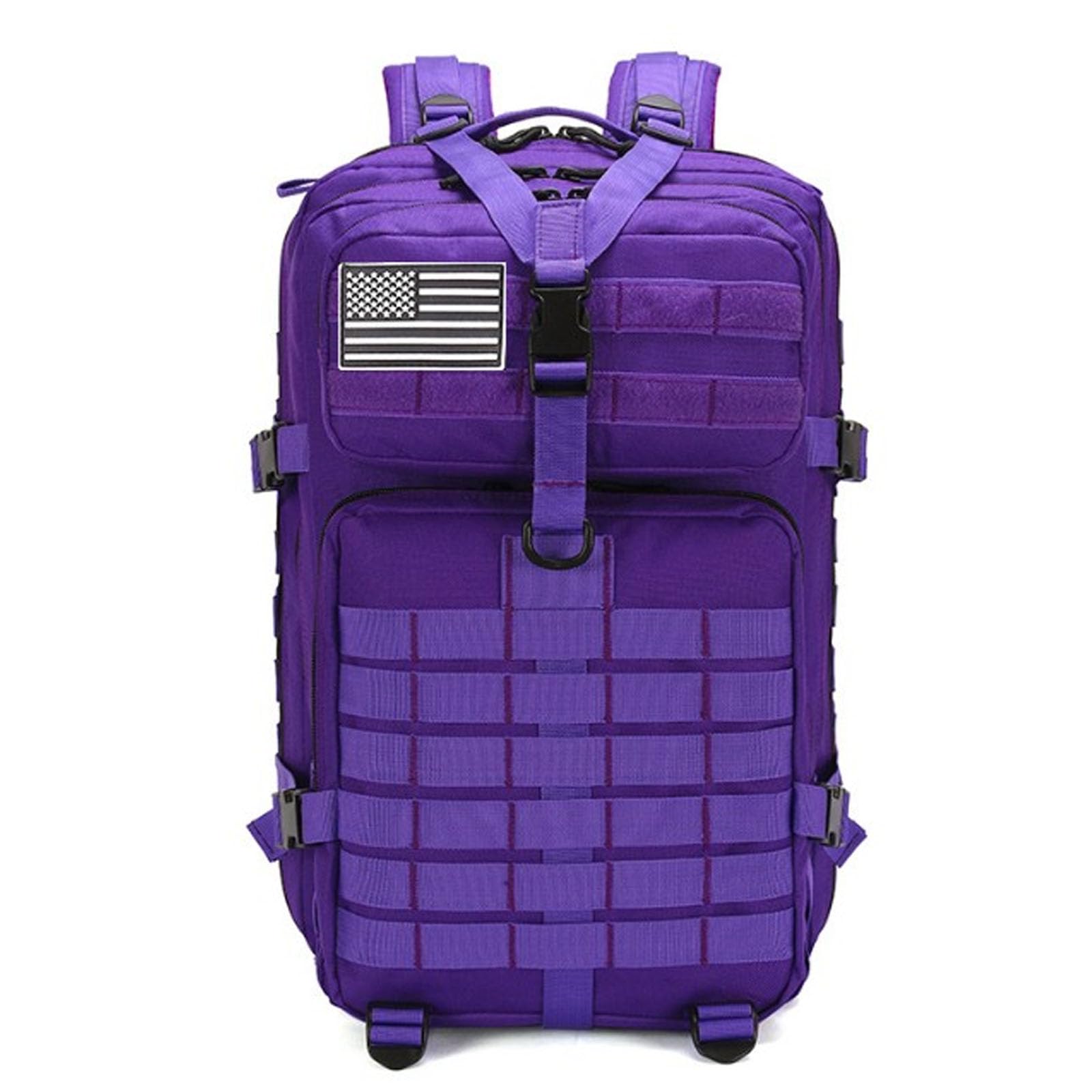FANDARE 45L Military Tactical Backpack Waterproof Heavy Duty Backpack 3 Day Assault Pack Molle Bag Backpacks Army Backpack for Men Tactical Laptop Backpack Bug Out Bag Hiking Rucksack Purple