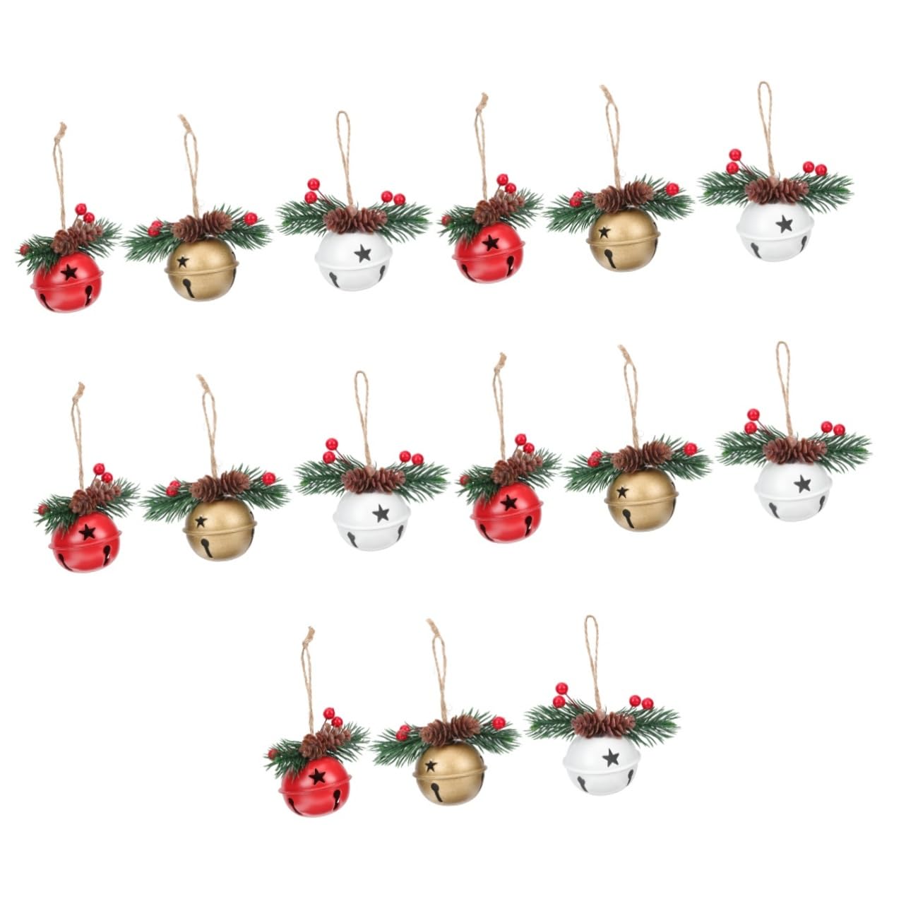ABOOFAN 15 Piezas Decoración navideña Colgantes navideños Christmas Tree Accesorios de decoración de Navidad Campanas para Manualidades Home Decoracion Colgantes del Festival de Bricolaje