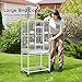 VIVOHOME 54 Inch Wrought Iron Large Bird Flight Cage with Rolling Stand for Parakeets Canaries Cockatiels Lovebirds Conures, White