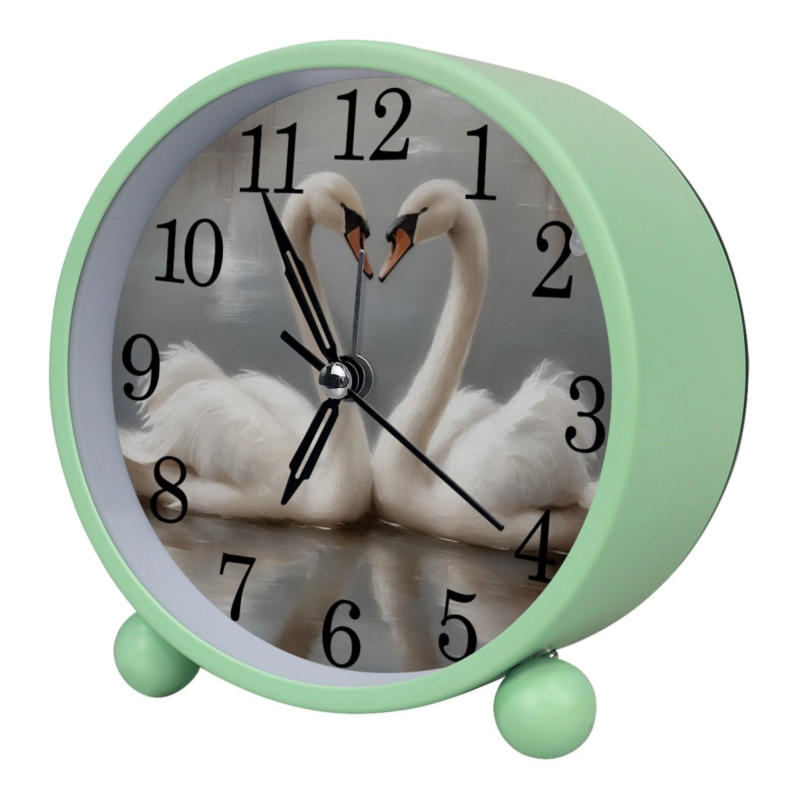 etoenbrc Watercolor Butterfly Silent Analog Alarm Clock Small Battery Operated Clock Slient Plastic Table Clock for Living Room Bedroom Color238