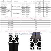 Vista 6 de 4 piezas de 48 pulgadas de perfil de extrusión de aluminio 4040 con ranura en T, riel lineal anodizado estándar europeo para piezas de impresora 3D