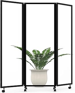Stand Up Desk Store ReFocus Three-Panel Trifold Acrylic Room Divider Par...