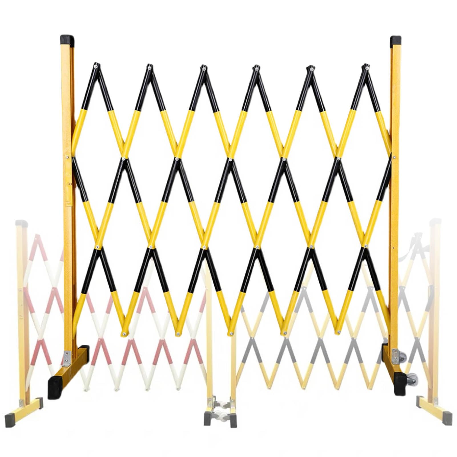 Genérico Barrera de Seguridad metálica Extensible - Valla de tráfico retráctil para entradas de vehículos, Obras de construcción y Uso Industrial, 120 cm de Altura, 250 cm (8,2 pies) de Longitud.