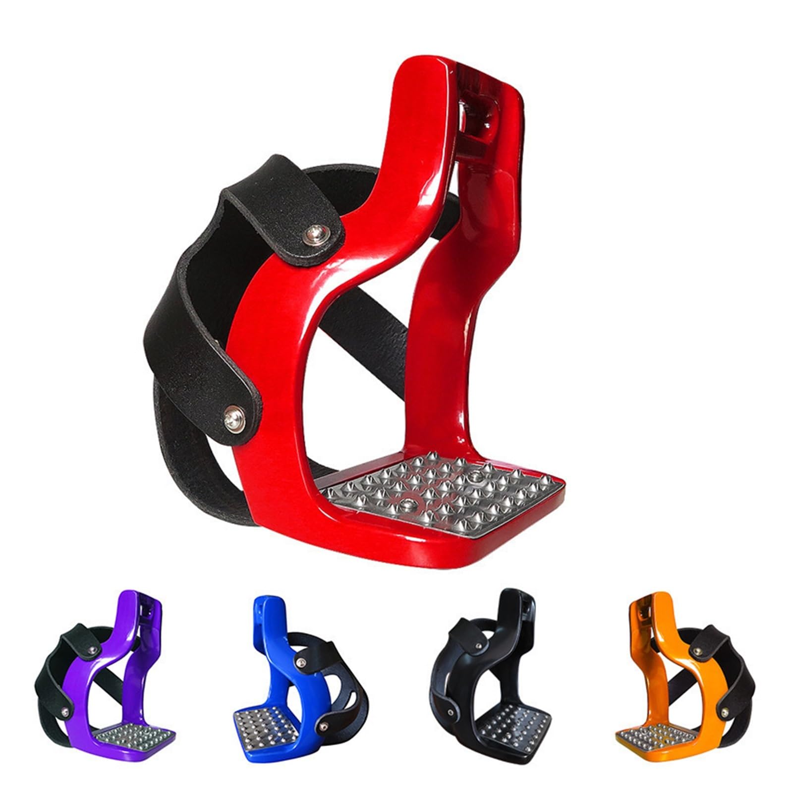 1 Paio Di Staffe Sicurezza for Equitazione In Alluminio Pressofuso | Sella Da Equitazione Con Pedale Di Copertura In Rete Pedale Da Sella For Cavallo Antiscivolo(Red)