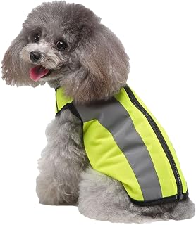 Chaleco de Seguridad para Perros | Chaleco De Seguridad con Cremallera para Mascotas | Chaqueta Fluorescente Visible Transpirable para Cachorros, Paseos Y Caza