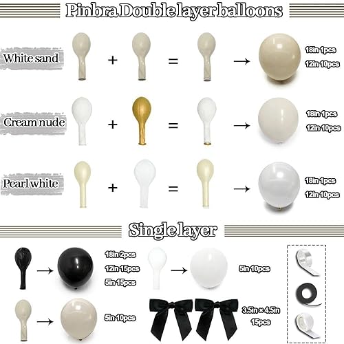 Miniatura 10 de Guirnalda de globos rosa rubor, doble relleno, globos blancos marfil, rosa cromado, dorado champán, kit de arco de globos neutros para baby shower,