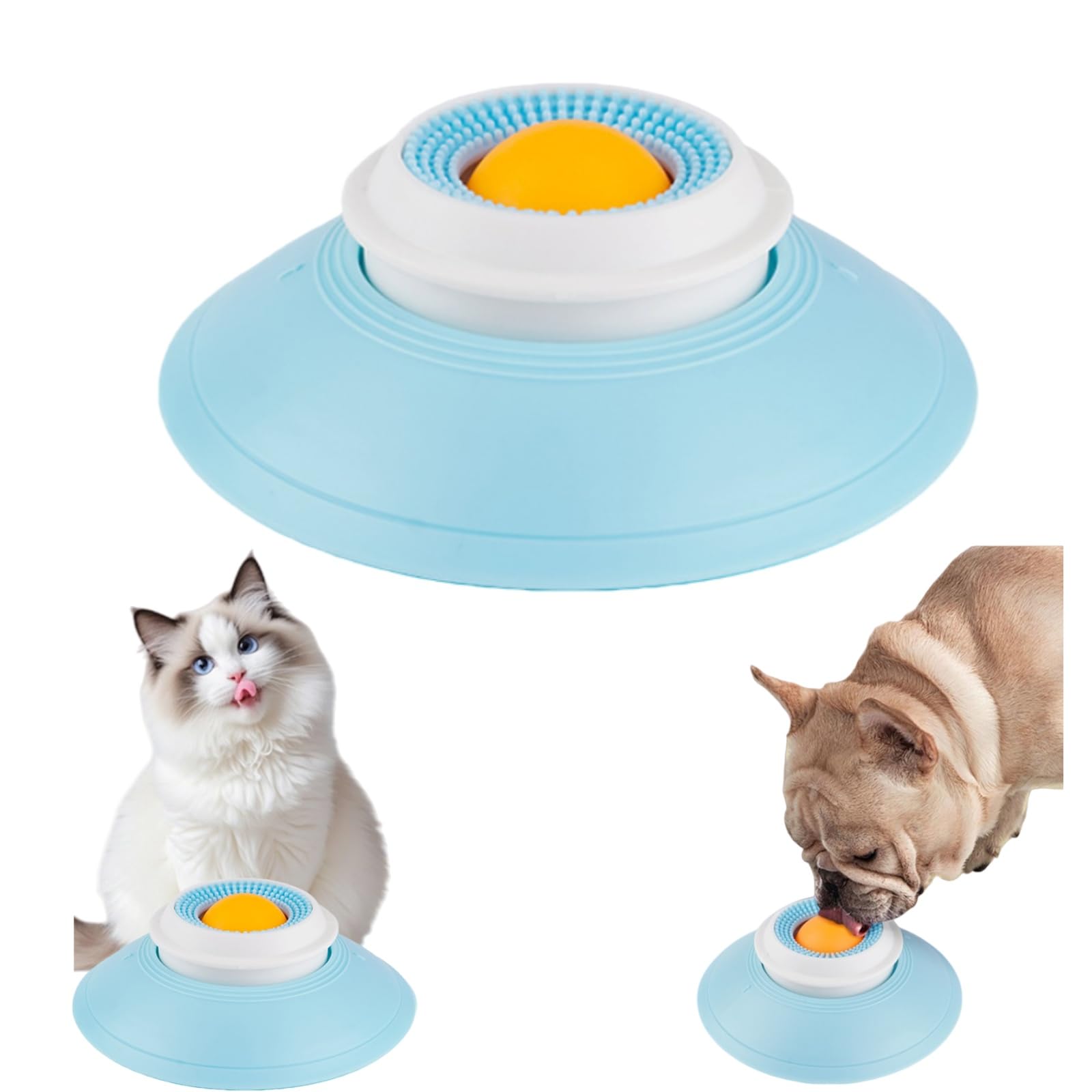 Pet Lick Mat Bowl, Non-Slip Slow Feeder Pet Lick Bowl Slow Feeder for Liquid Food Treats,Calming Anxieties Relief Dog Licks Roll Ball for Dogs Cats