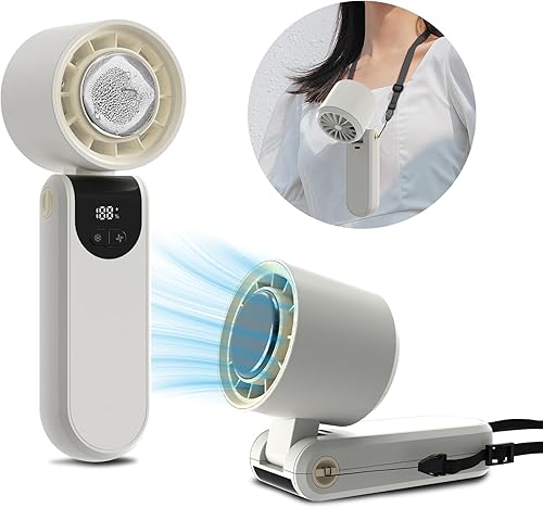 Miniatura 8 de Mini ventilador personal plegable turbo portátil de mano, recargable 3 en 1, ventilador de manoescritoriocuello, ventilador de hielo, regalos