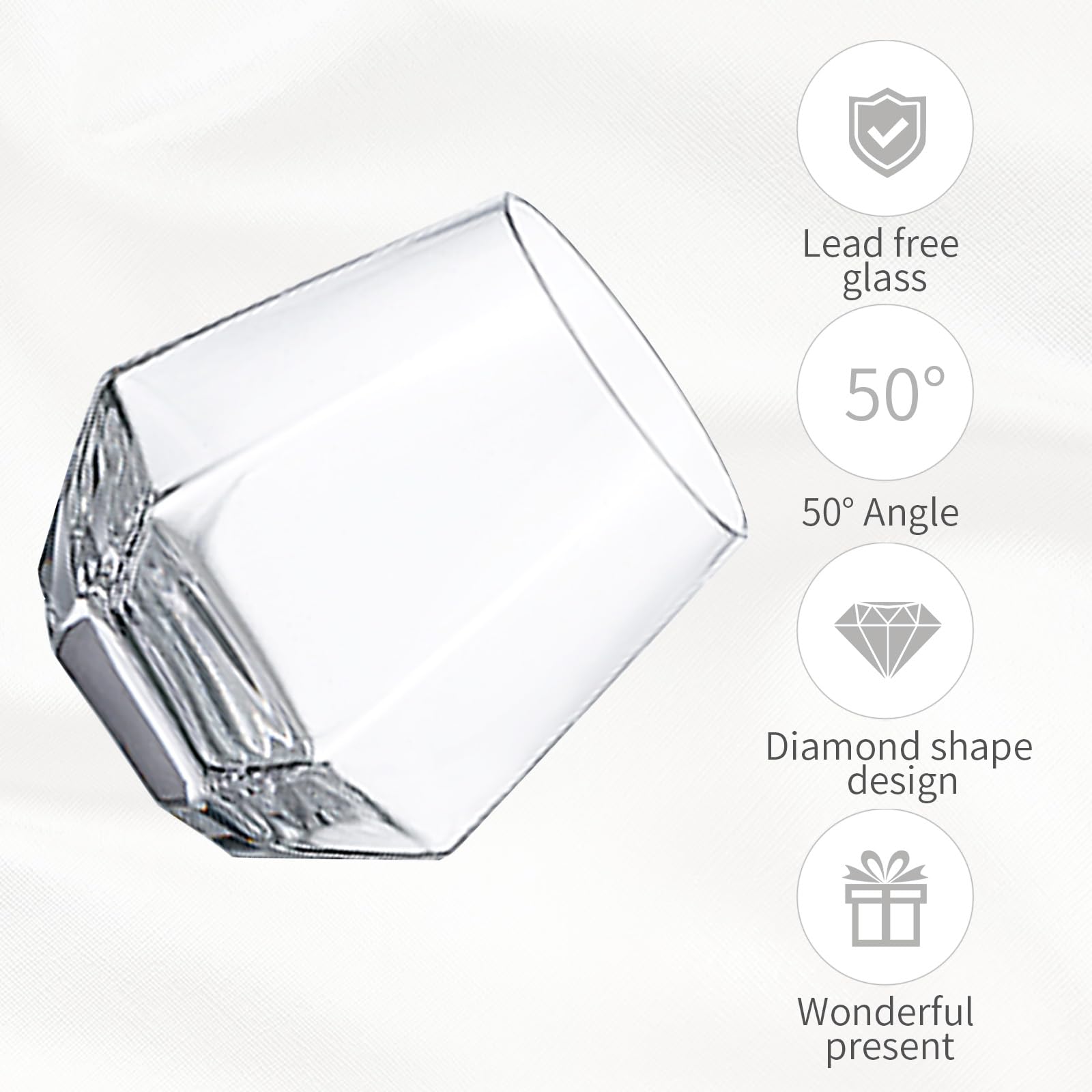 Verres à Whisky Old Fashioned: 6 Pcs Gobelet sans Pied, Transparent