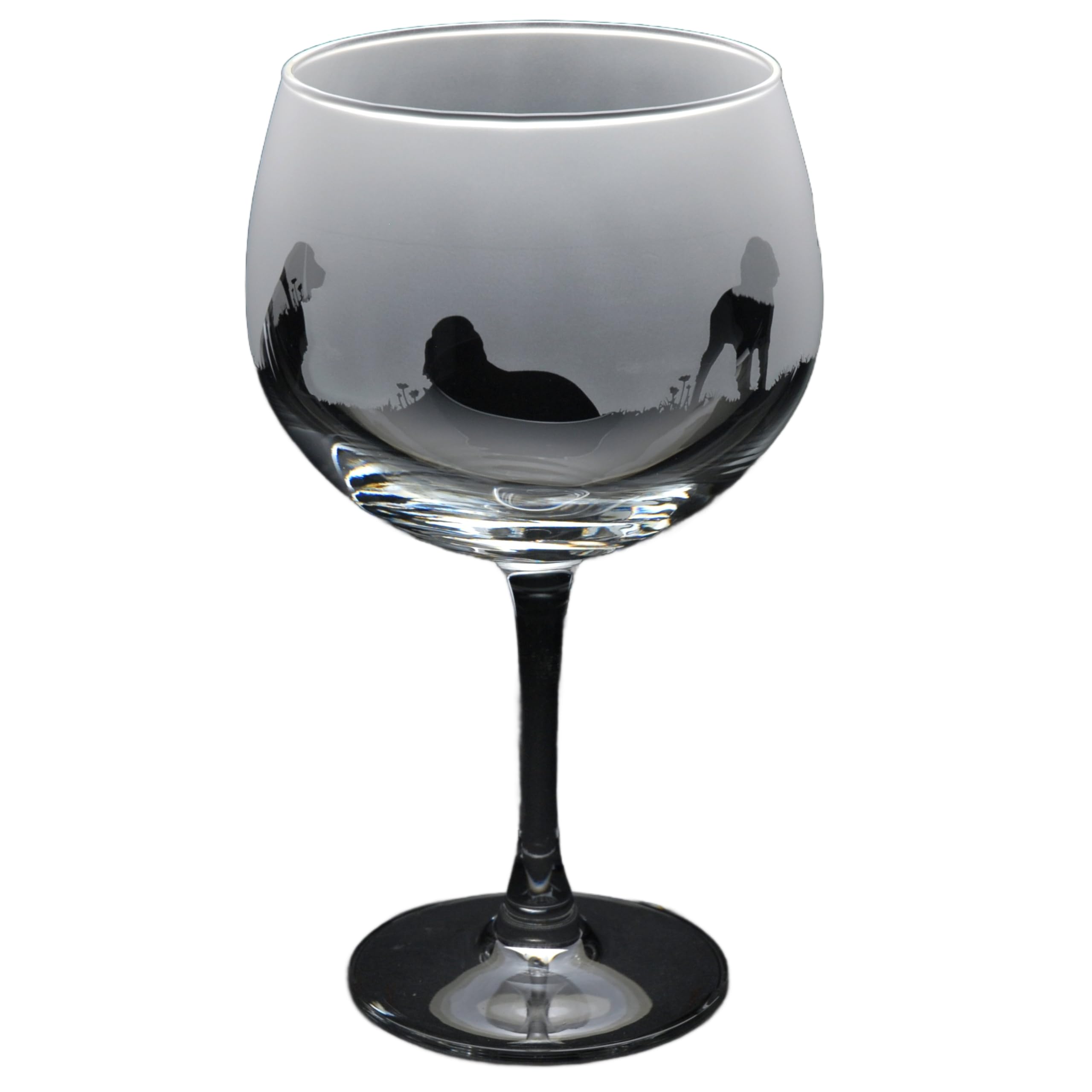 GLYPTIC Glass Art Springer Spaniel Dog Frieze Hand Etched/Engraved Gin Cocktail Glass โ image 1
