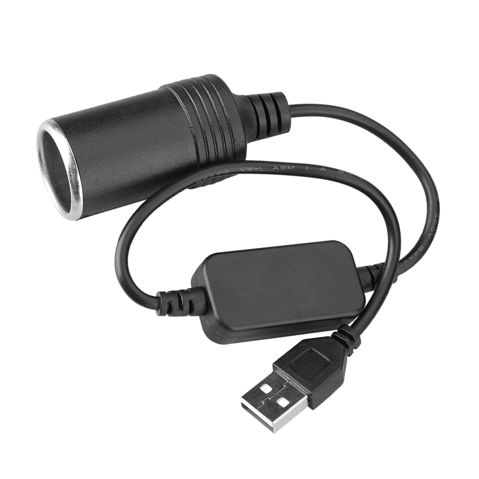 USB - シガーライターアダプター 12V USB オス - 車用シガーライターソケットメス変換ケーブル USB 5V 2.4A - 12V