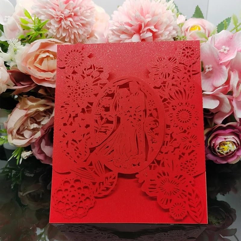 Partecipazioni Matrimonio 25 Pz Inviti for Matrimonio Buste Tascabili Biglietti di Auguri Forniture Anniversario di Matrimonio(Blue Cover,12x18cm)