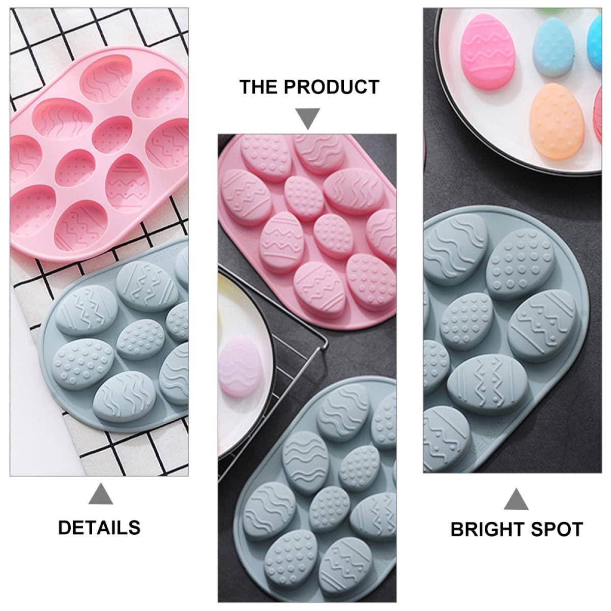 Amosfun Lot De 3 Moules À Gâteaux En Silicone Pour La Cuisson Lot De 10 En Forme De Pâques Biscuits Numériques Non Nettoyants Outil Décoratif Pour Gâteaux De Pâques 2 Pièces X 3