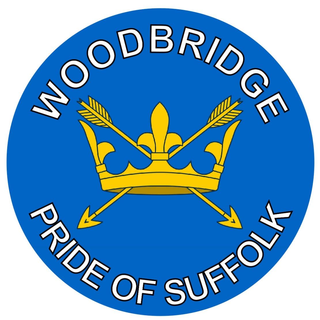 Baked Bean Store Multi Woodbridge - Pride Of Suffolk - (Two Pack) 80Mm Diameter Car Bumper Window Decal Sticker