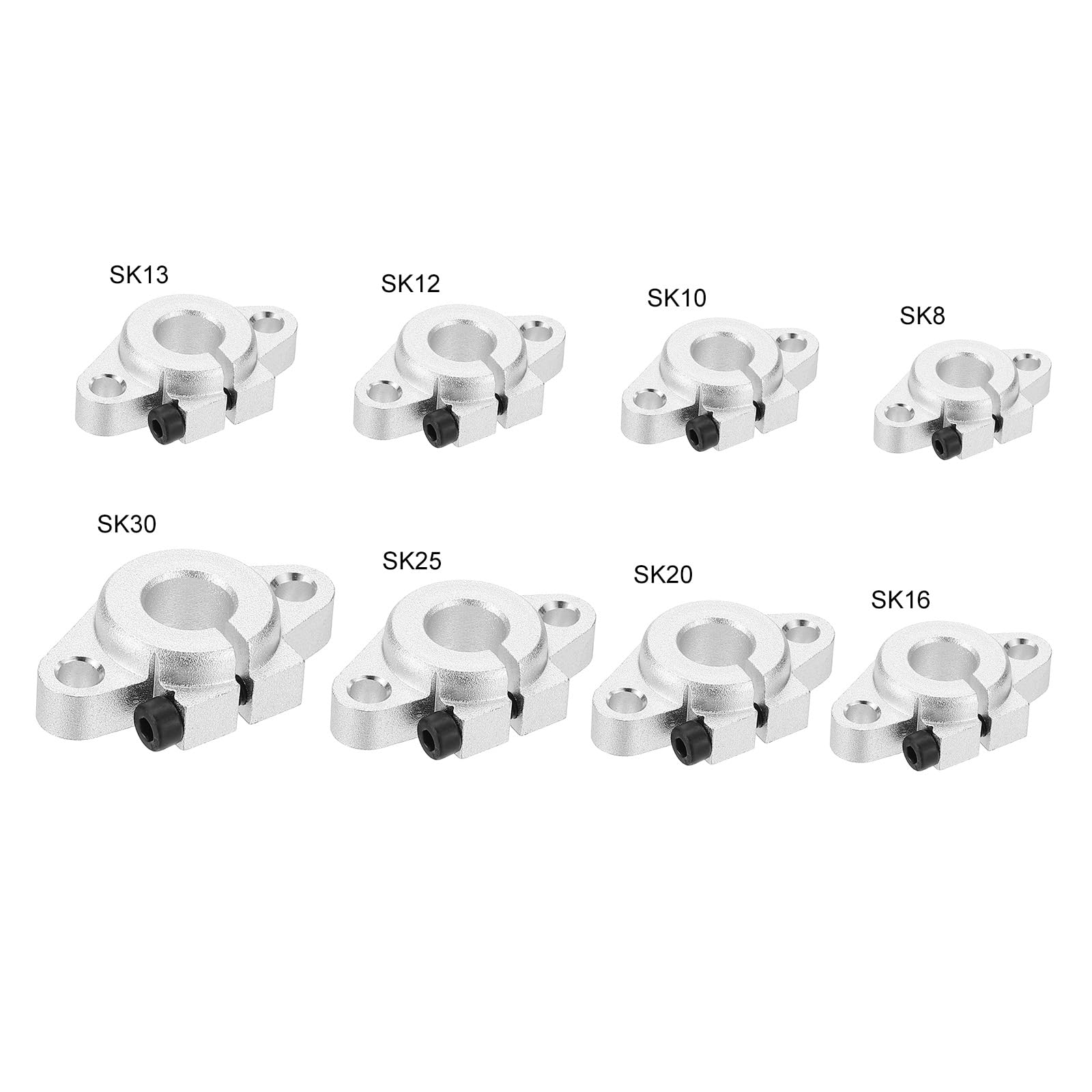 PATIKIL 2 Piezas Soporte de Guía de Riel Lineal Aluminio SHF16 para Eje 16 mm