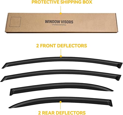 Miniatura 161 de Viseras de ventana para Toyota Camry 2007-2011, protectores de lluvia, deflector de ventilación, sombra humo oscuro 07 2008 2009 2010 11, con cinta